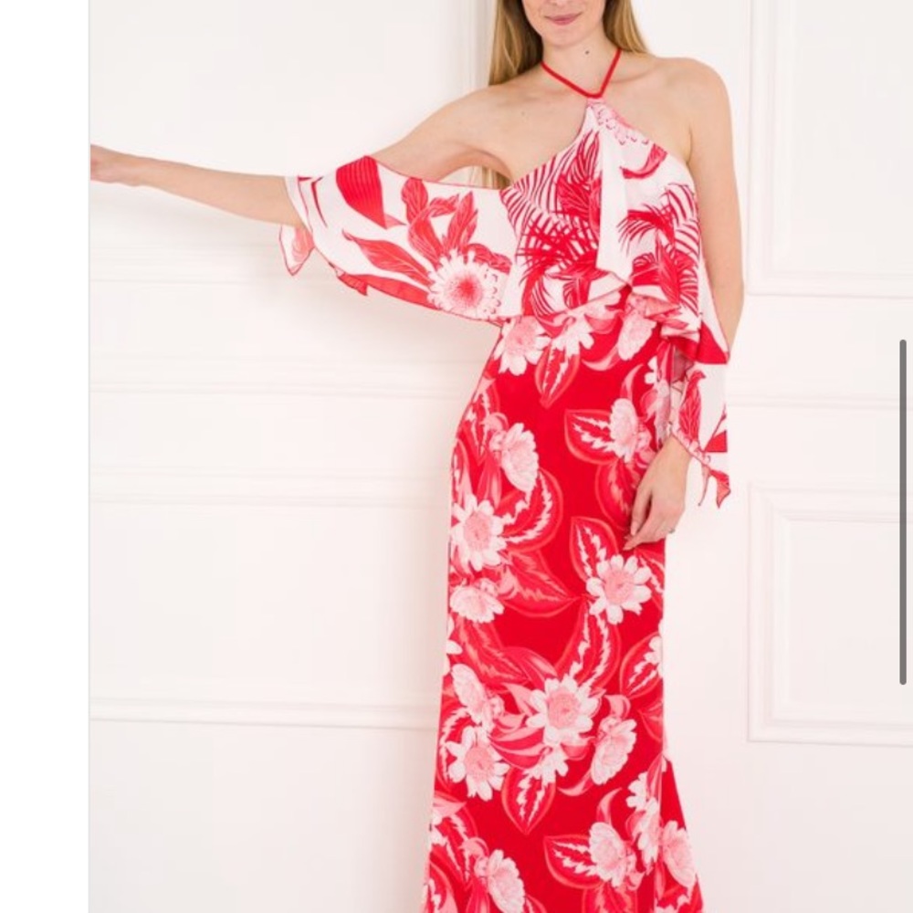 Jenifer Lopez for Marciano red floral maxi dress